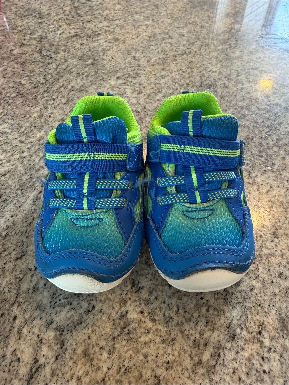 Stride Rite Blue and Lime Green Toddler Boys Sneakers